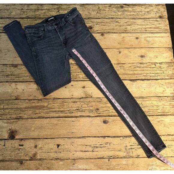 Express Womens Size 6R Grey Dark Wash Stretch Perfect Lift Skinny Jeans - Picture 7 of 9